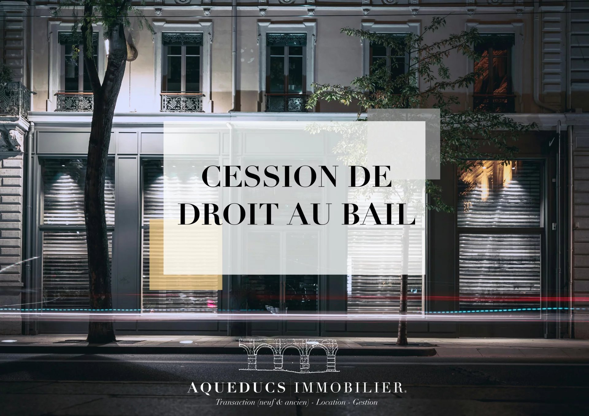 CESSION DROIT AU BAIL – Local de 60 m² – Chaponost
